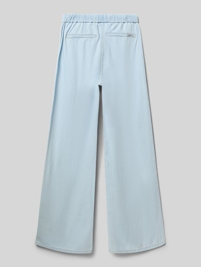 Produktfoto, Wide Fit Jeans mit elastischem Bund von Garcia in hellblauer Baumwolle mit weitem Bein, Gesäßtaschen, strukturierte Textur