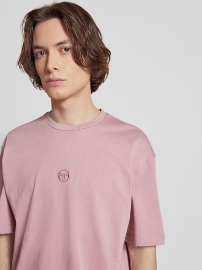 SERGIO TACCHINI T-shirt met labelstitching, model 'SIMBA' Oudroze - 3