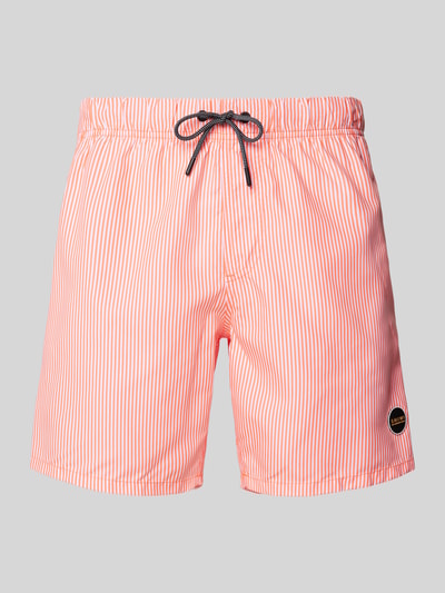 Shiwi Badehose mit Streifenmuster Neon Orange 1