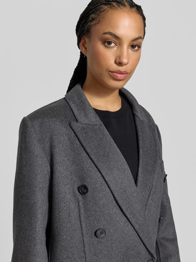 Victoria Beckham Relaxed Fit Mantel aus Schurwoll-Mix Dunkelgrau 3
