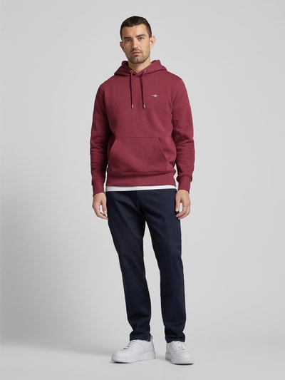 Gant Hoodie mit Label-Stitching Modell 'SHIELD' Bordeaux 1