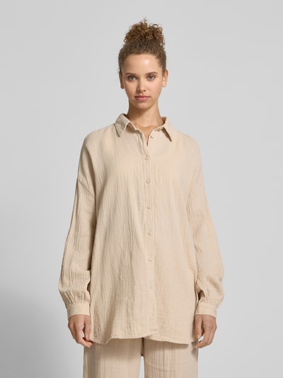 Only Oversized blouse van puur katoen, model 'THYRA' Zand - 4