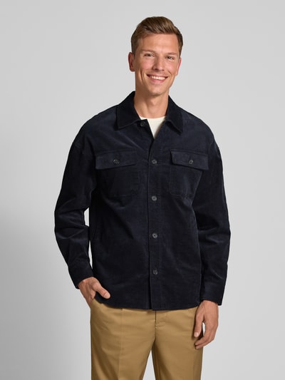 Casual Friday Regular Fit Hemdjacke aus Cord Modell 'MYLES' Dunkelblau 4
