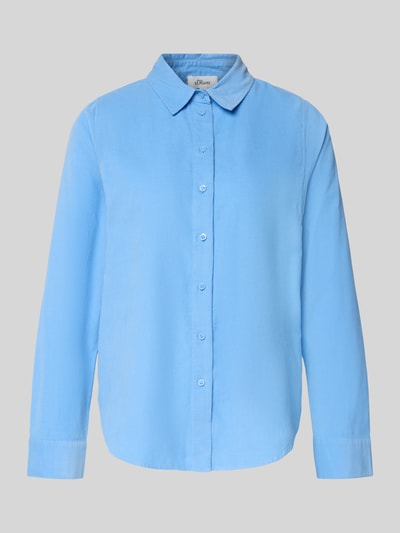 s.Oliver RED LABEL Regular Fit Hemdbluse aus reiner Baumwolle  Blau 2