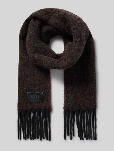 BOSS Schal mit Label Patch Mittelgrau 1