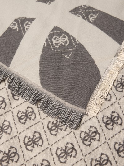 Guess Schal mit Allover-Logo-Stitching Modell 'Kefiah' Taupe 2