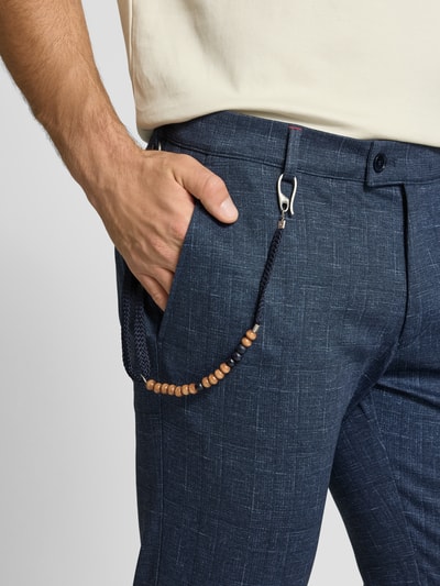 CG - Club of Gents Stoffhose mit Strukturmuster Modell 'Conn' Dunkelblau 3