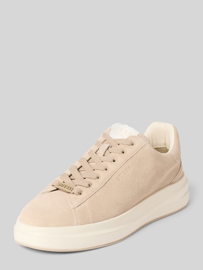 Guess Leren sneakers met labelpatch, model 'ELBA' Beige - 1