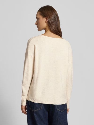 Only Sweter o kroju regular fit z dekoltem w serek model ‘RICA LIFE’ Écru 5