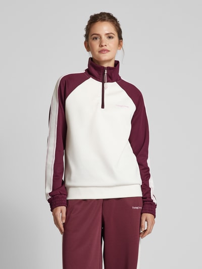 TheJoggConcept Sweatshirt mit Troyer-Kragen Modell 'SIMA' Bordeaux 4