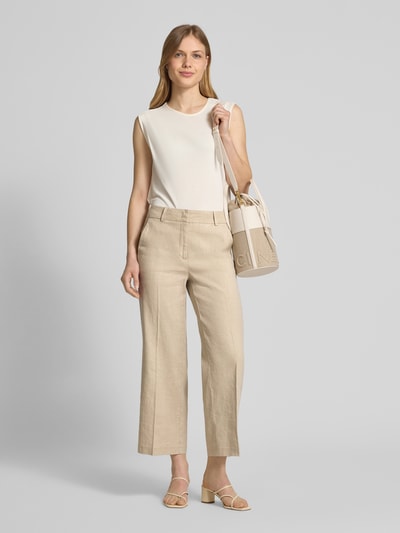 Cambio Leinenhose mit Bügelfalten Modell 'CALIFORNIA' Camel 1