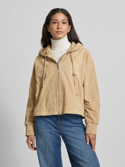 BOSS Regular fit leren jack van fijn schapensuède, model 'SALASA' Beige - 4