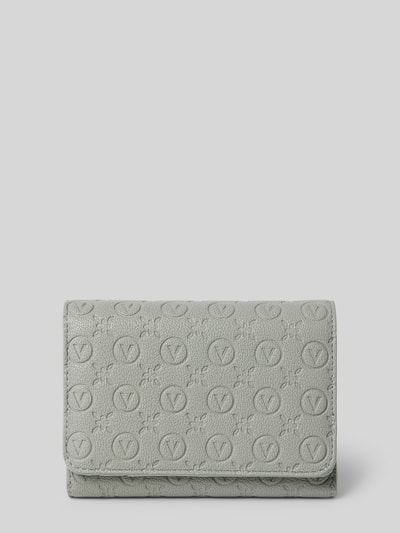 VALENTINO BAGS Portemonnaie mit Allover-Logo-Prägung Modell 'Samba' Hellgrau 1
