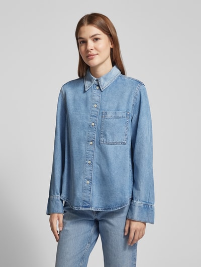 Marc O'Polo Jeansblouse met knoopsluiting Lichtblauw - 4