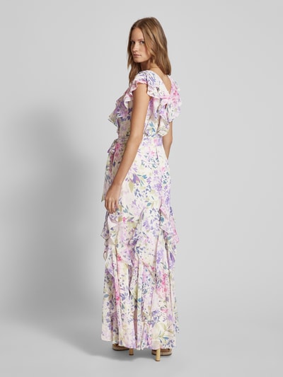 Lauren Ralph Lauren Sukienka wieczorowa z kwiatowym wzorem i falbanami Różowawy 5