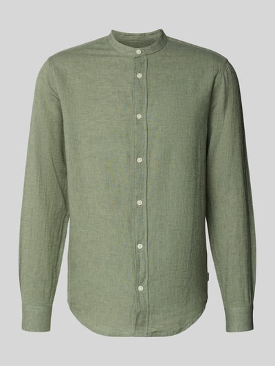 ONLY & SONS Slim Fit Freizeithemd aus Baumwoll-Leinen-Mix Modell 'CAIDEN' Hellgruen 2