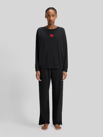 HUGO Relaxed fit pyjama van katoenmix in een set, model 'NITE_LONG' Zwart - 1