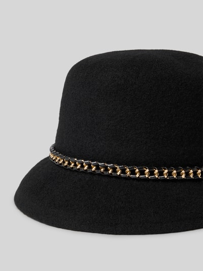 Loevenich Vissershoedje van wolmix met kettingdetail, model 'Glocke' Zwart - 2