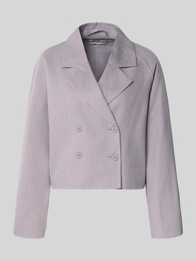 Produktfoto, Regular Fit blazer met reverskraag model 'Amiri' van LOLLYS LAUNDRY, materiaalmix met viscose, met dubbele rij knopen, lila met fijne structuur