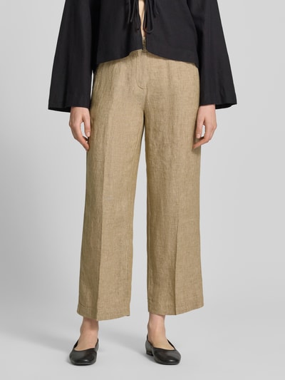 Brax Straight Fit Leinenhose mit elastischem Bund Beige 4