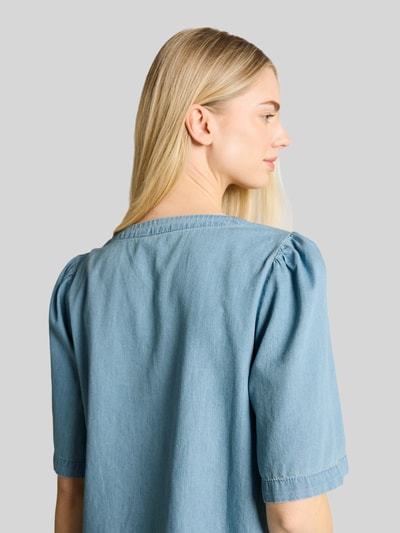 Tom Tailor Denim Relaxed Fit Bluse mit Schleifen-Detail Hellblau 3
