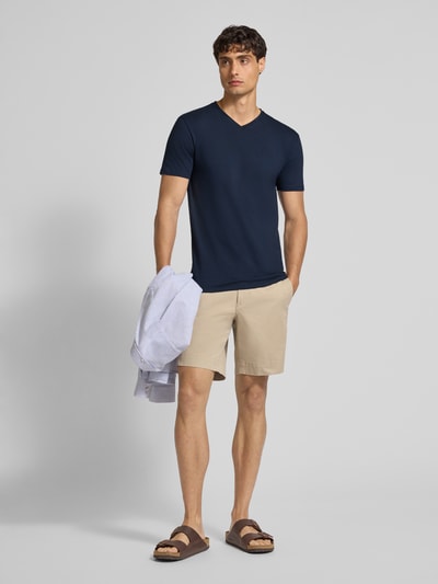 SELECTED HOMME Regular fit T-shirt van katoenmix, model 'NEWPIMA' Donkerblauw - 1