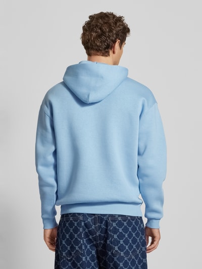 REVIEW Hoodie mit Label-Stitching Rauchblau 5