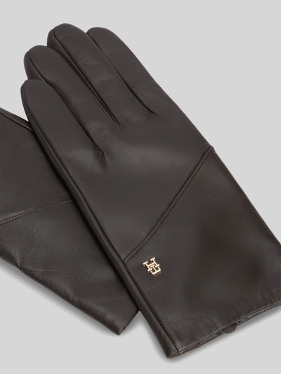 Tommy Hilfiger Handschuhe aus echtem Ziegenleder Dunkelbraun 2