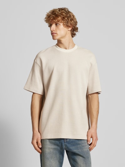 Hugo Blue T-Shirt mit Strukturmuster Offwhite 4