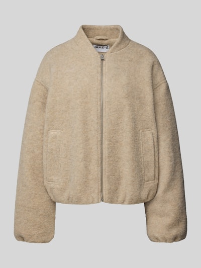 Jake*s Casual Bomberjack met opstaande kraag Beige gemêleerd - 2
