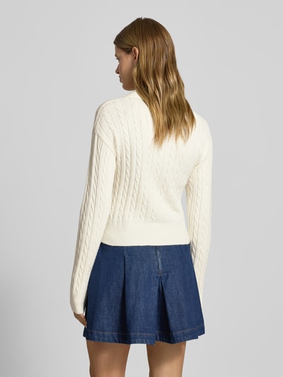 ONLY Slim Fit Poloshirt aus Viskose-Mix Modell 'KATIA' Offwhite Melange 5