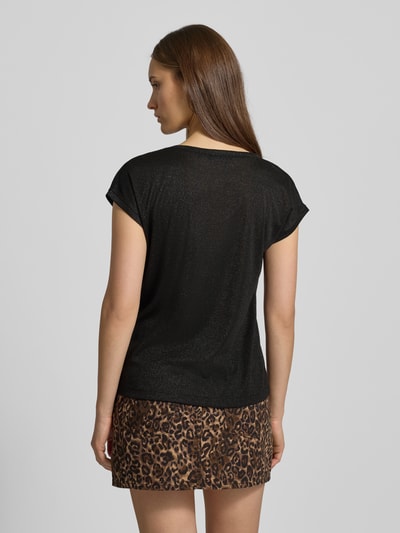 Only Regular fit T-shirt met viscose, model 'SILVERY' Zwart - 5