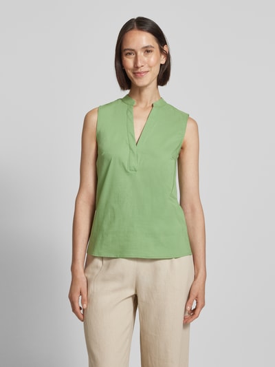 More & More Regular Fit Blusenshirt mit V-Ausschnitt Gruen 4