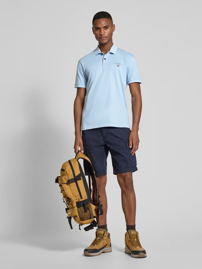 Napapijri Regular Fit Poloshirt mit Label-Stitching Modell 'elbas' Hellblau 1