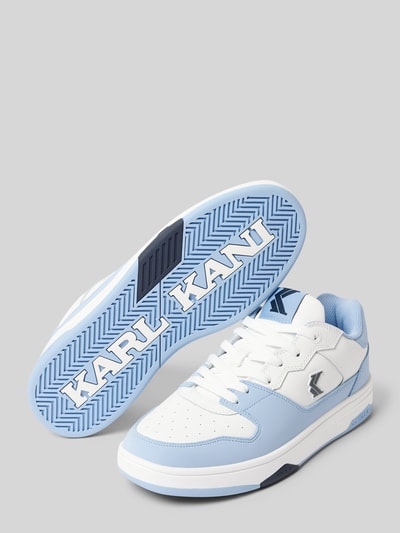 KARL KANI Ledersneaker mit Label-Details Hellblau 4