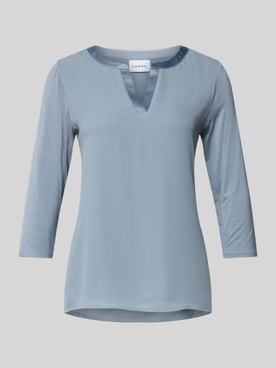 comma Shirt met lange mouwen en tuniekkraag Rookblauw - 2