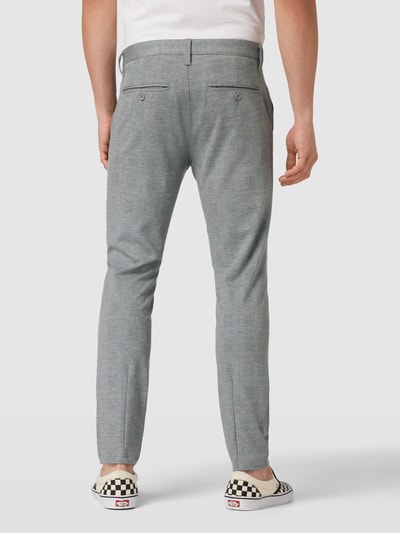 Only & Sons Slim tapered stoffen broek met steekzakken, model 'MARK' Lichtgrijs gemêleerd - 5