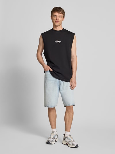 Calvin Klein Jeans Top mit Label-Stitching Black 1