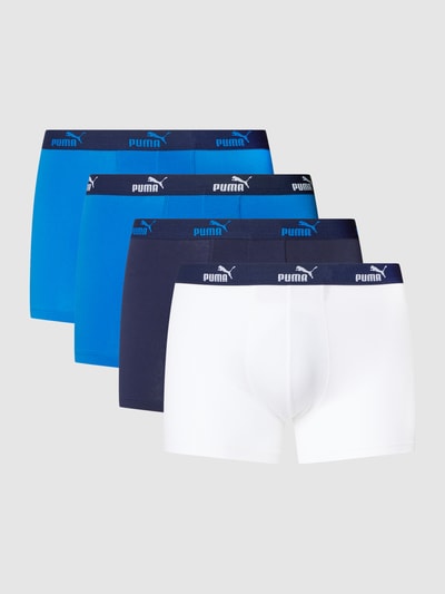 Puma Trunks mit Logo-Bund im 4er-Pack Modell 'Puma Solid Boxer 4P' Blau 2