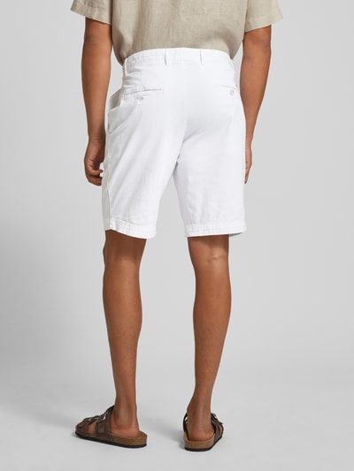 BOSS Slim Fit Shorts mit Gürtelschlaufen Modell 'Slice' Weiss 5