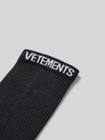 VETEMENTS Socken mit Label-Print Black 2