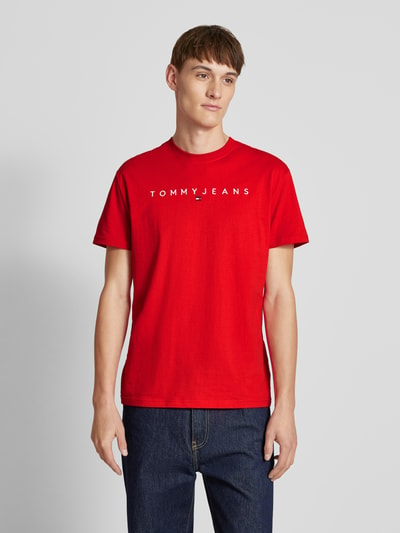 Tommy Jeans T-Shirt mit Label-Print Rot 4