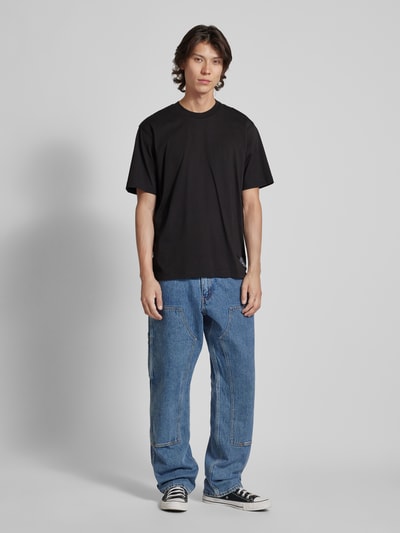 Calvin Klein Jeans T-shirt o kroju relaxed fit z okrągłym dekoltem Czarny 1