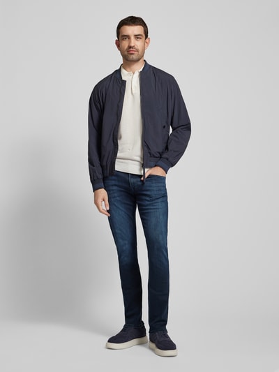 CARS JEANS Slim fit jeans in used-look, model 'BATES' Donkerblauw gemêleerd - 1