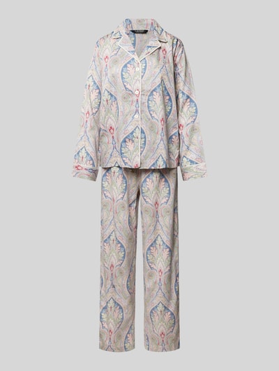 Lauren Ralph Lauren Pyjama met reverskraag Blauw - 1