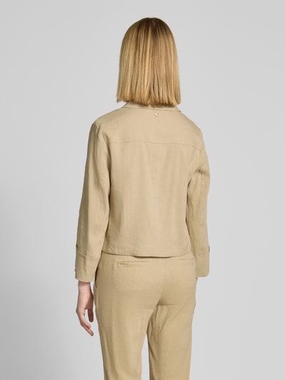 Marc Cain Regular Fit Blazer aus Leinen-Mix mit Knopfleiste Sand 5