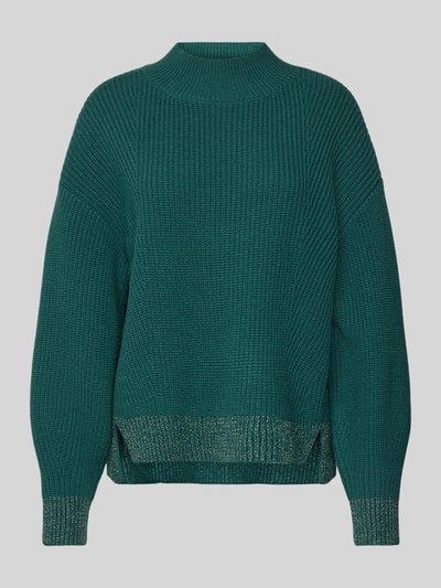 Marc Cain Strickpullover aus Lanawollemit Stehkragen Dunkelgruen 2