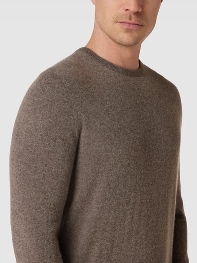 Christian Berg Men Strickpullover aus Merino-Kaschmir-Mix Taupe Melange 3