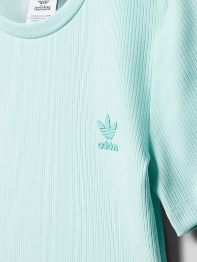 adidas Originals Cropped T-Shirt mit Logo-Print und Rundhalsausschnitt Tuerkis 2