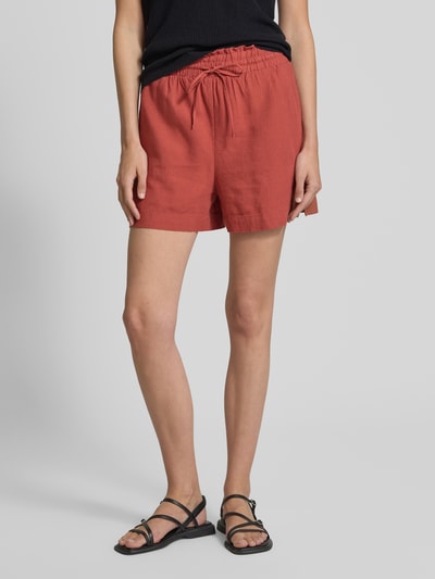 Vero Moda Loose fit korte broek van een mix van viscose en linnen, model 'MYMILO' Lichtrood - 4